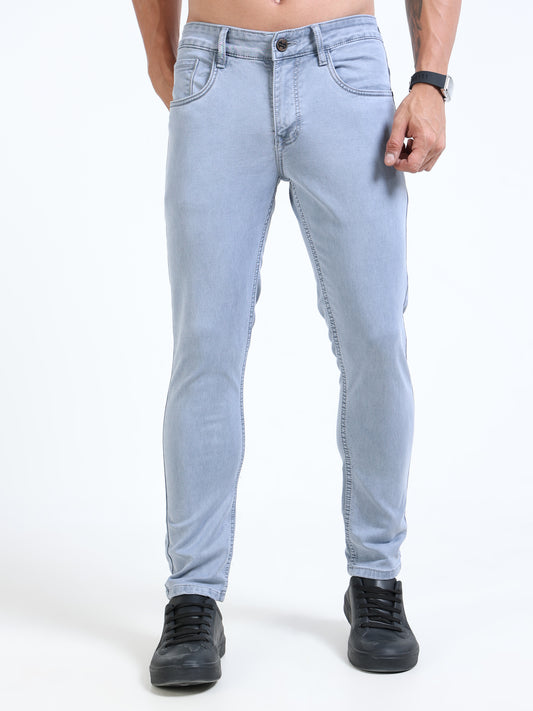 MARKSMITH Men's Slim Fit Stretchable Denim jeans Sky Blue
