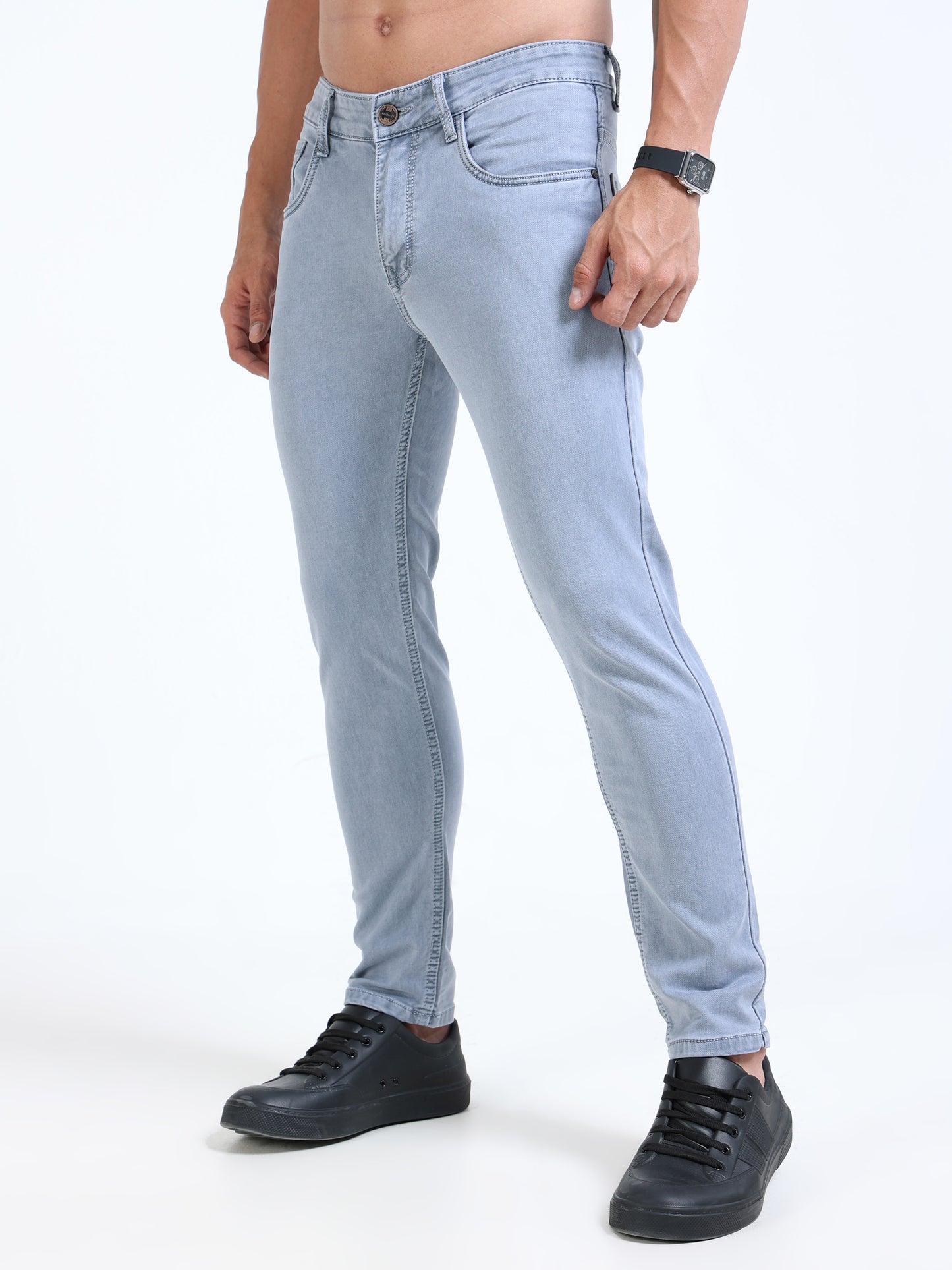 MARKSMITH Men's Slim Fit Stretchable Denim jeans Sky Blue