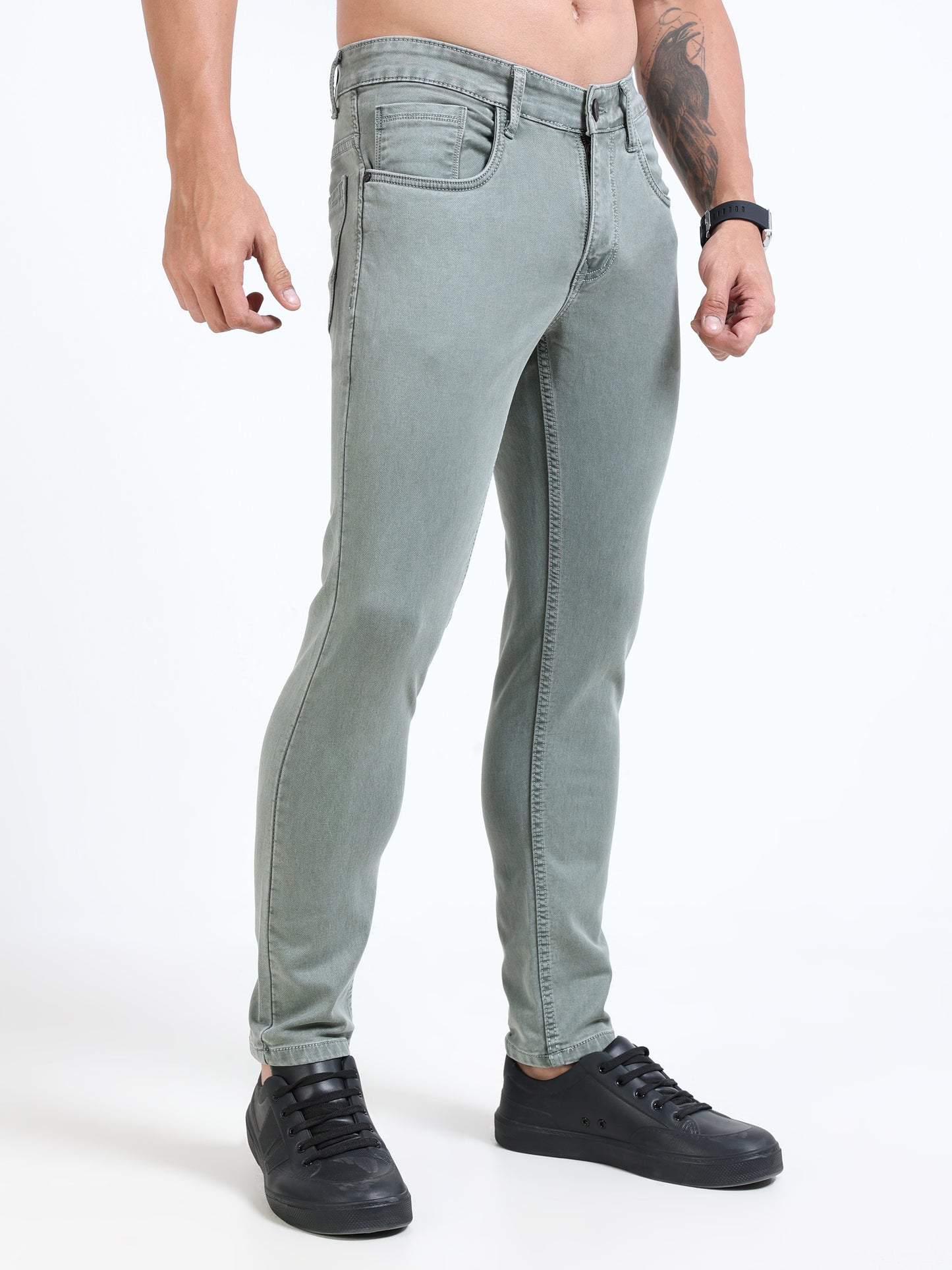 MARKSMITH Men's Slim Fit Stretchable Denim jeans Medium Gray