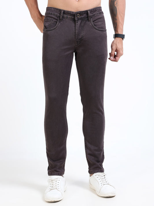 MARKSMITH Men's Slim Fit Stretchable Denim jeans Chocolate brownie