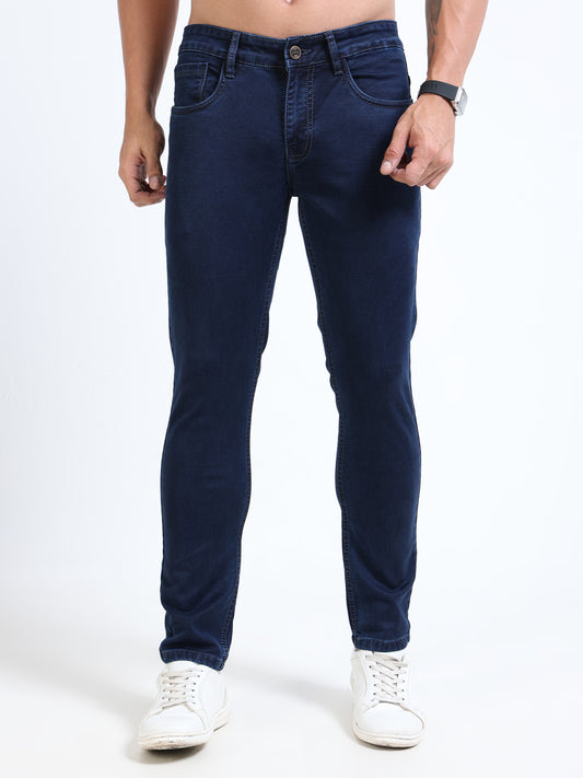 MARKSMITH Men's Slim Fit Stretchable Denim jeans Dark Blue