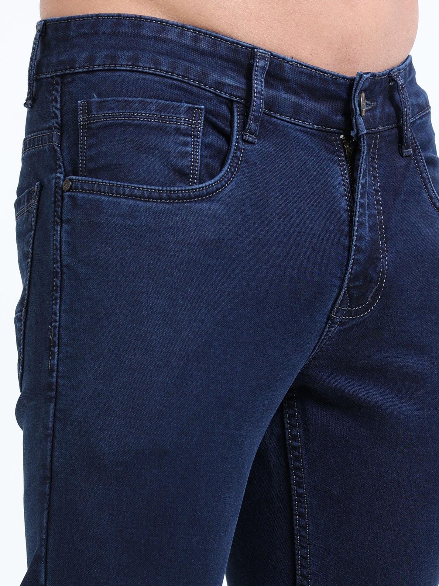 MARKSMITH Men's Slim Fit Stretchable Denim jeans Dark Blue