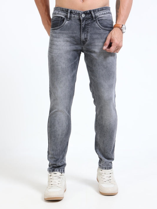 MARKSMITH Men's Slim Fit Stretchable Denim jeans Elephant Gray