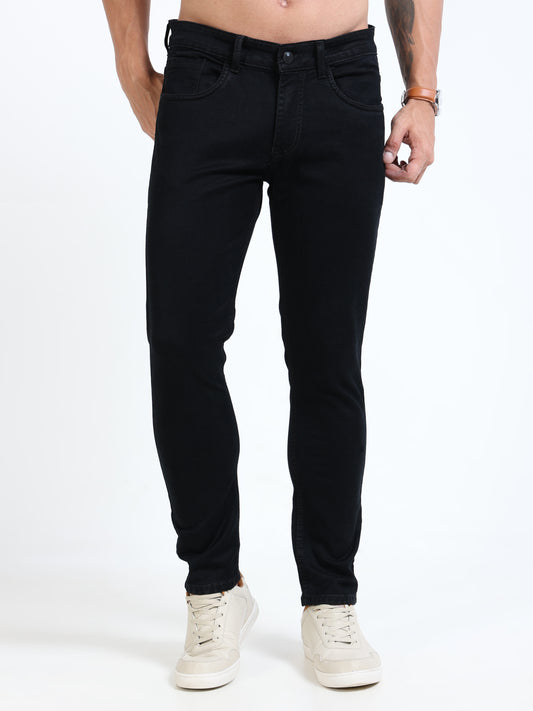 MARKSMITH Men's Slim Fit Stretchable Denim jeans Z Black