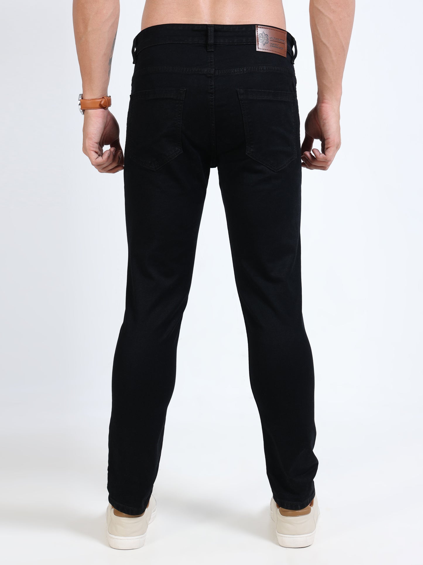MARKSMITH Men's Slim Fit Stretchable Denim jeans Z Black
