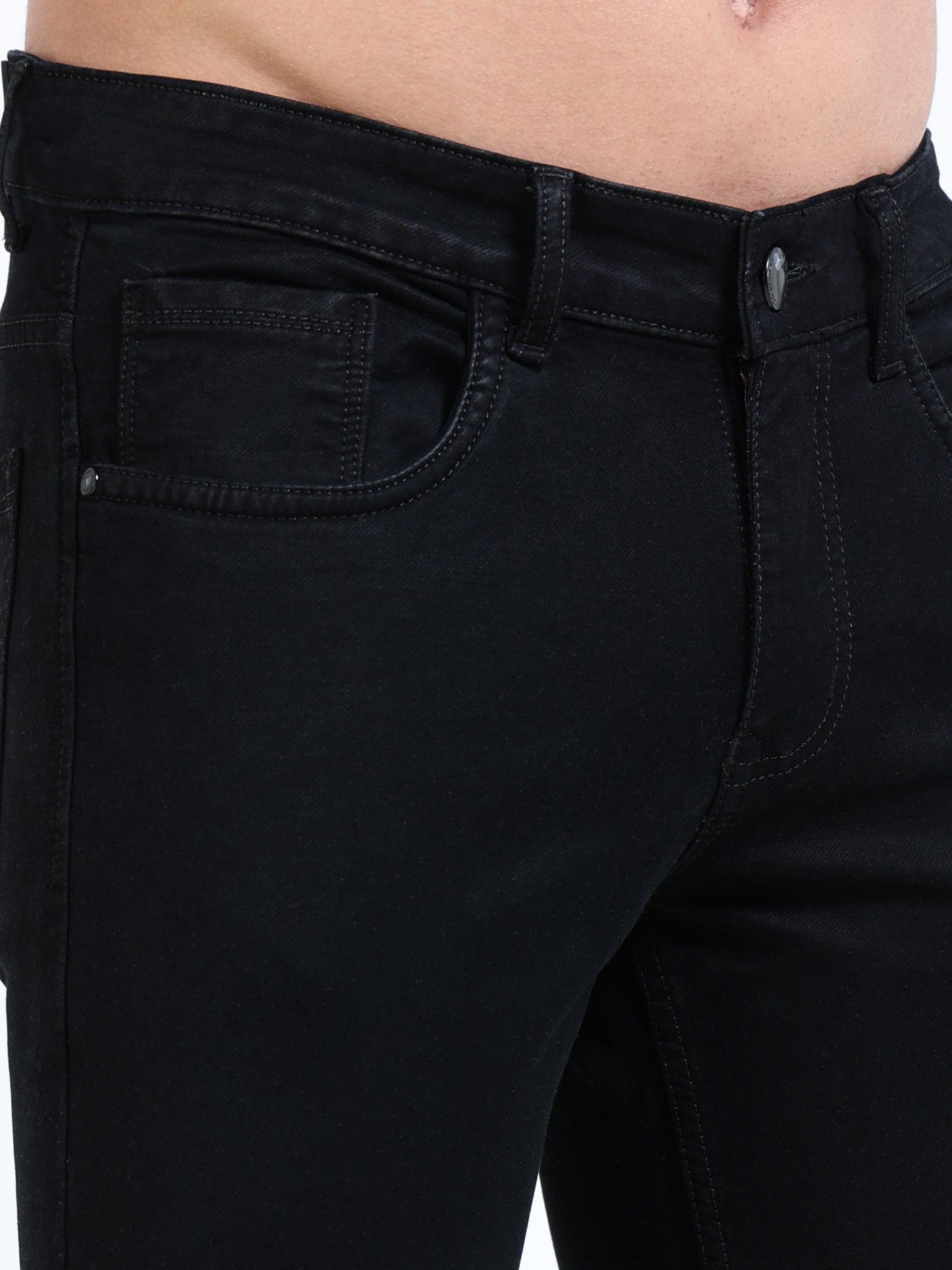 MARKSMITH Men's Slim Fit Stretchable Denim jeans Z Black