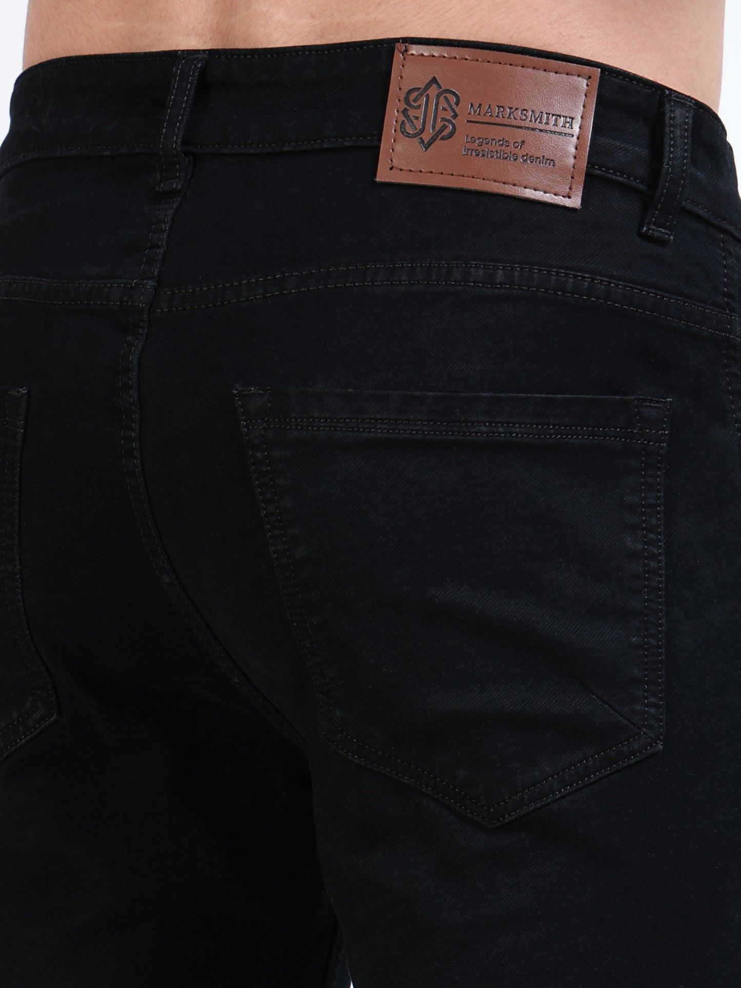 MARKSMITH Men's Slim Fit Stretchable Denim jeans Z Black