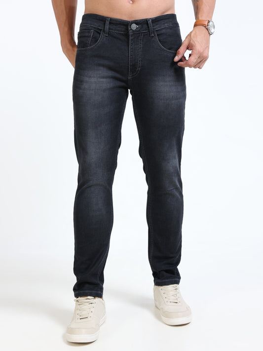 MARKSMITH Men's Slim Fit Stretchable Denim jeans Charcoal Black