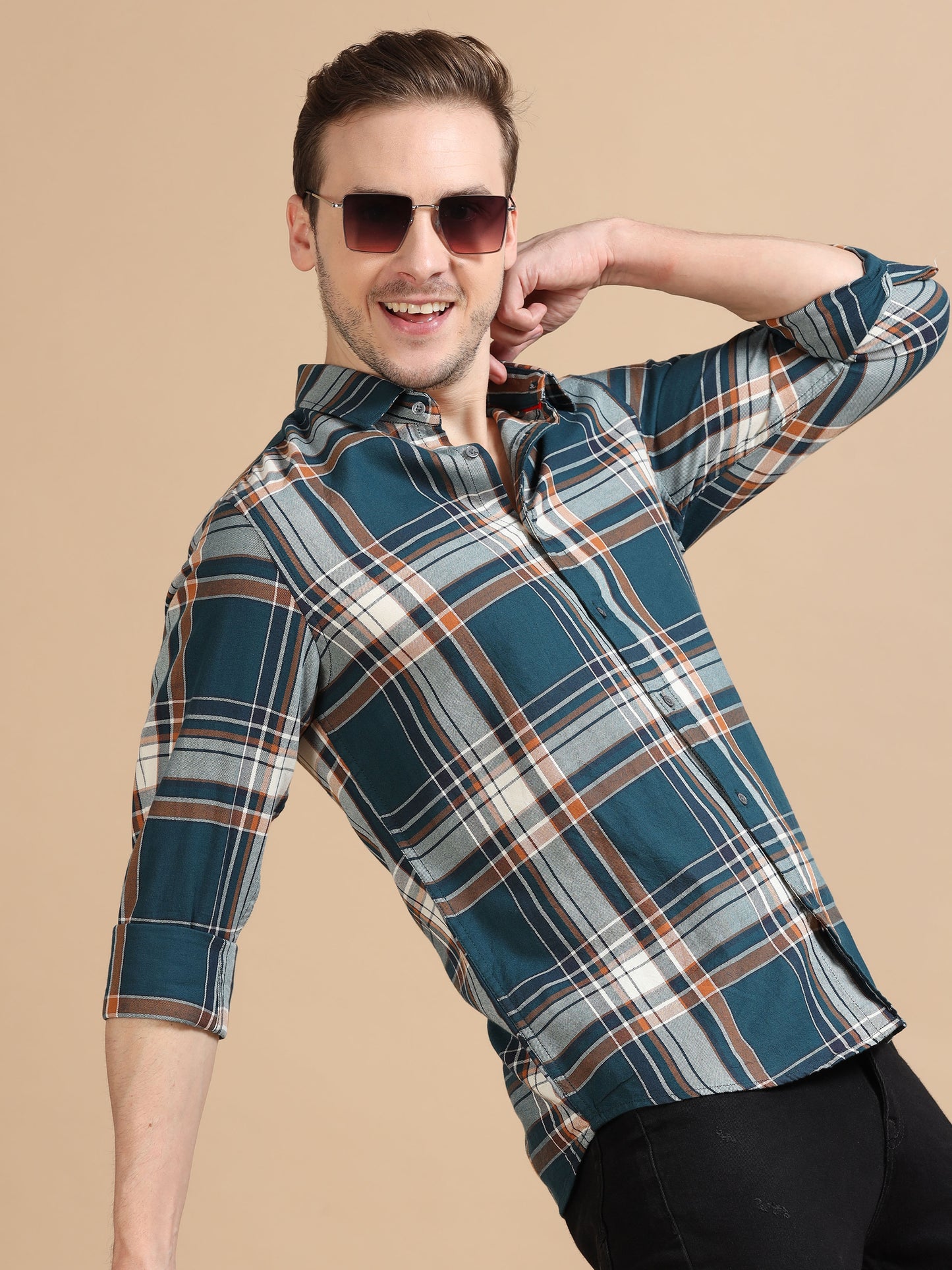 Marksmith Men's Oxford Checkered Slim fit Shirt