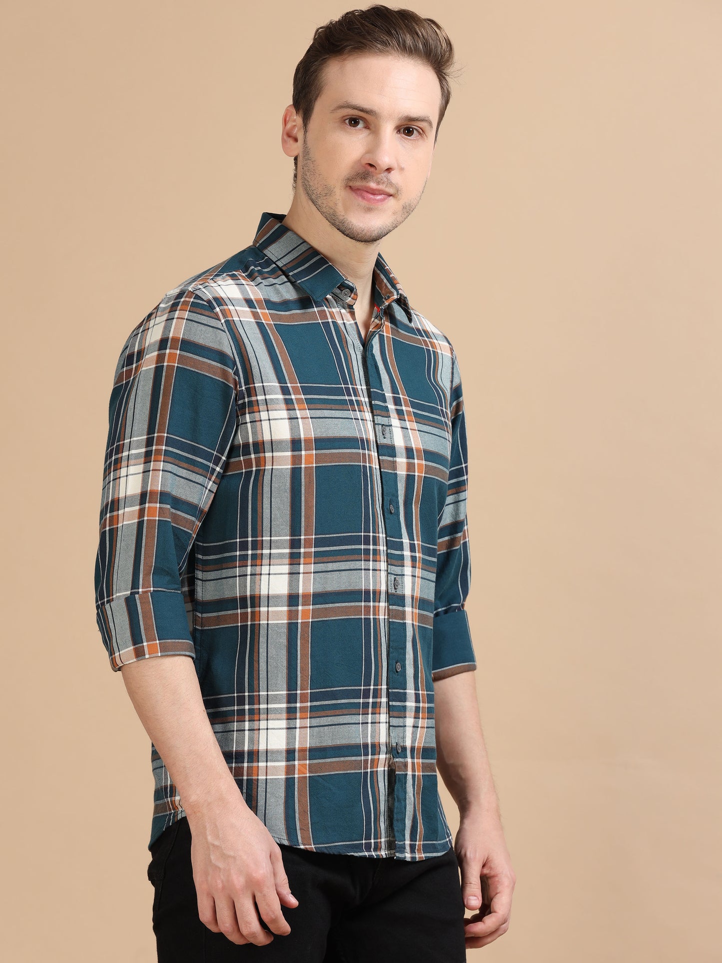 Marksmith Men's Oxford Checkered Slim fit Shirt