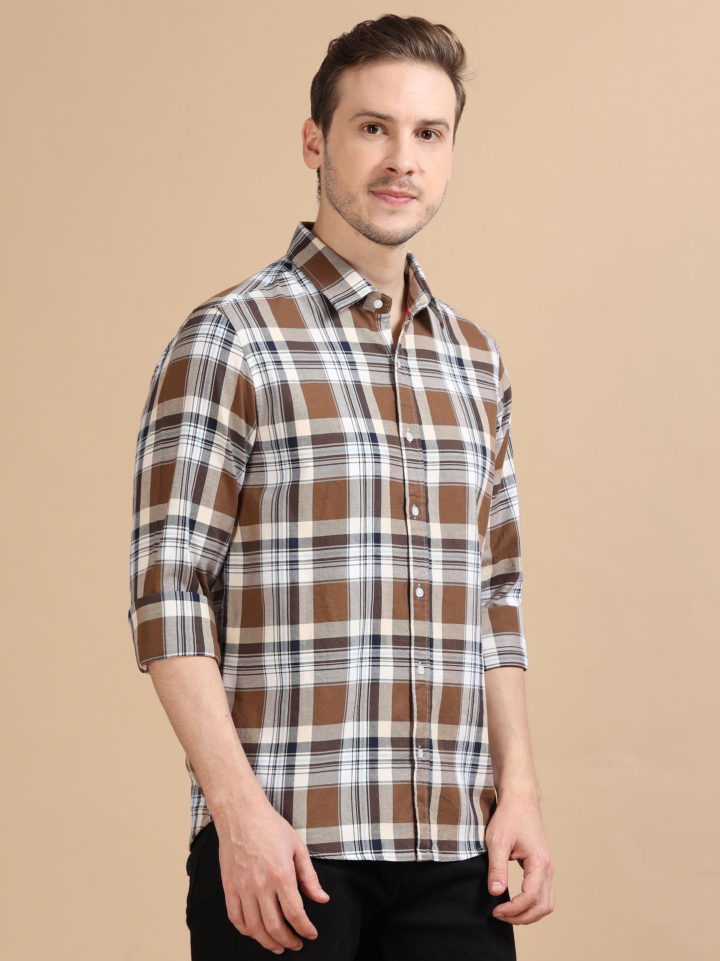 Marksmith Men's Oxford Checkered Slim fit Shirt