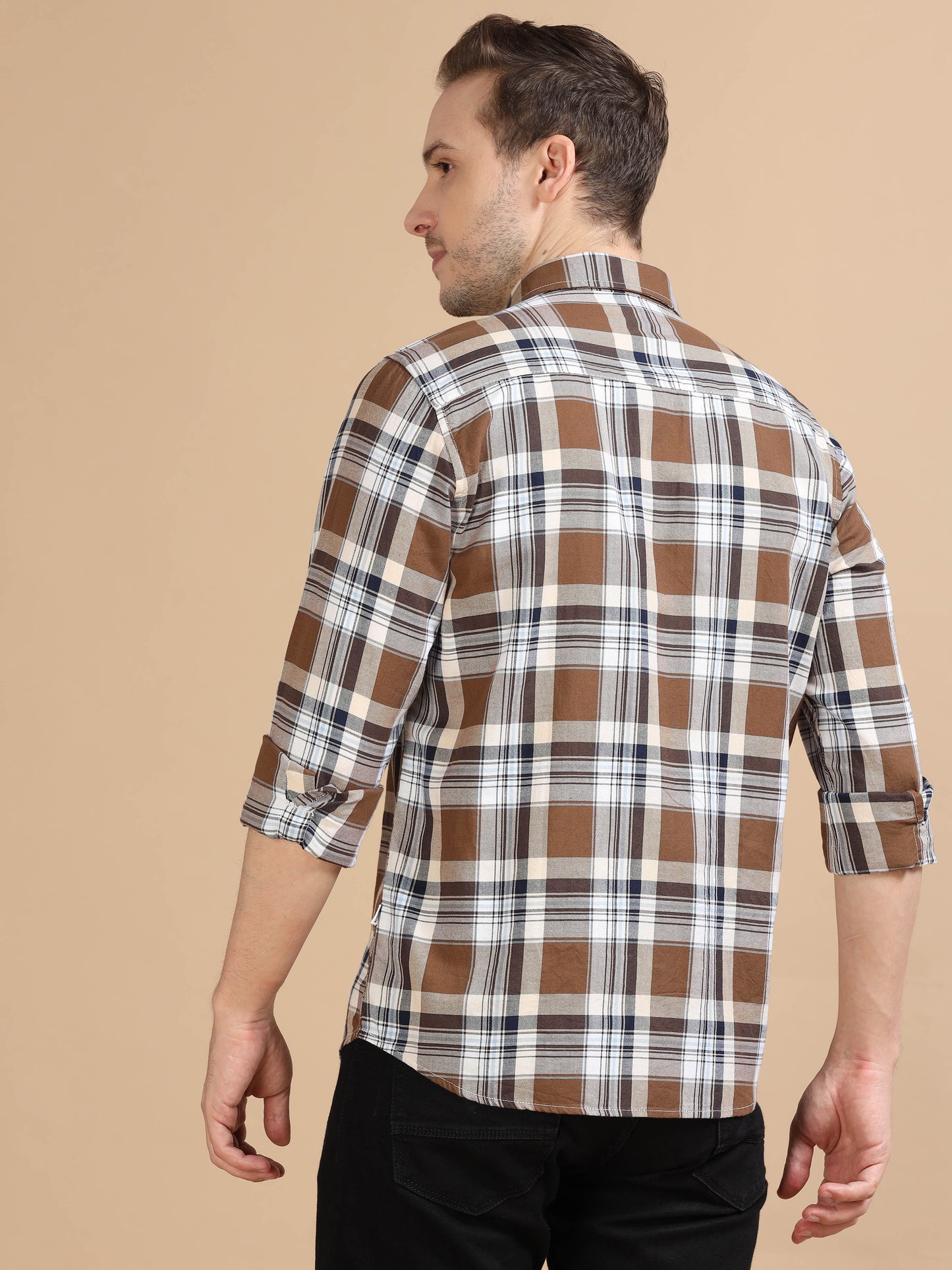 Marksmith Men's Oxford Checkered Slim fit Shirt