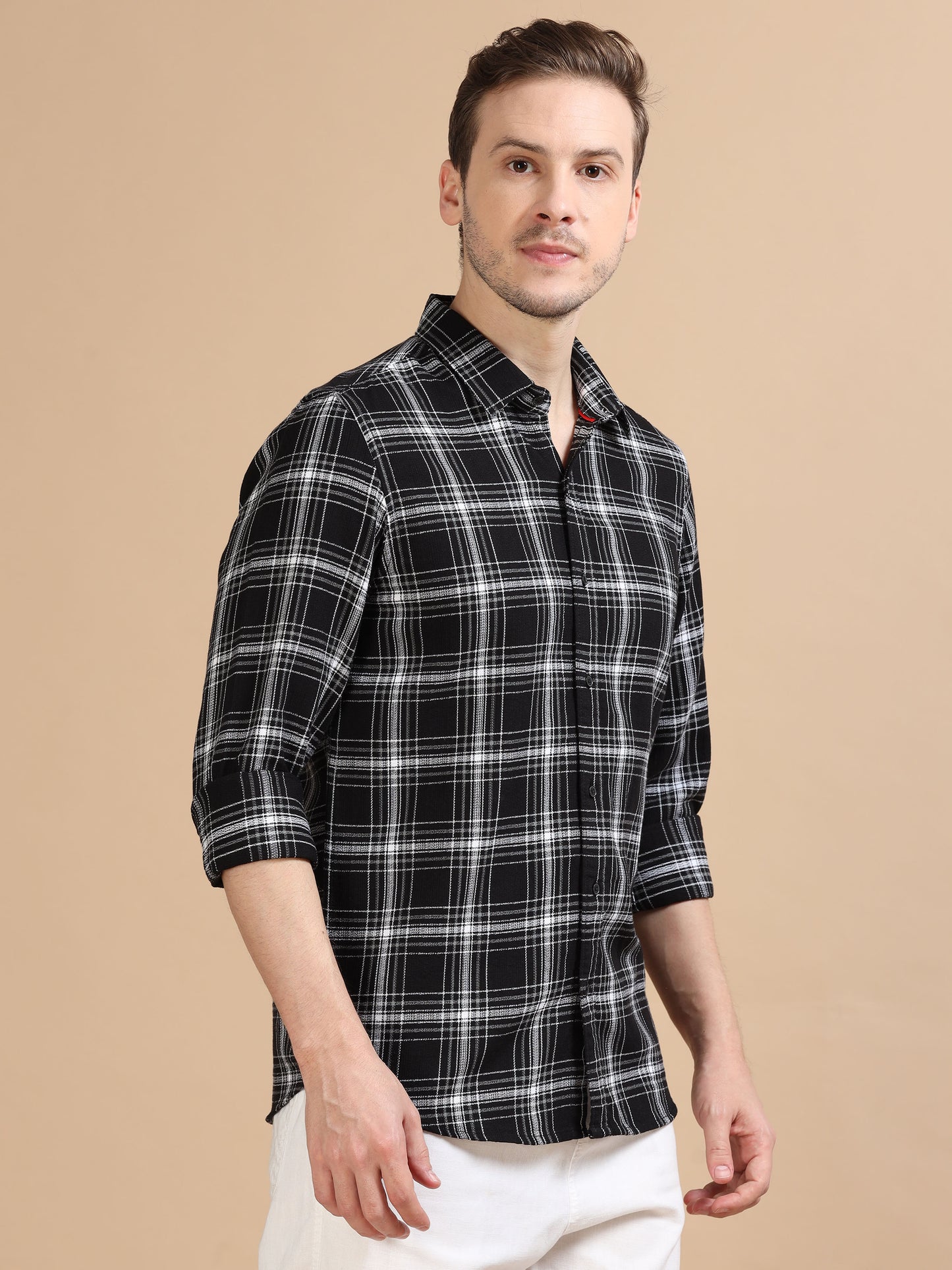 Marksmith Men's Oxford Checkered Slim fit Shirt