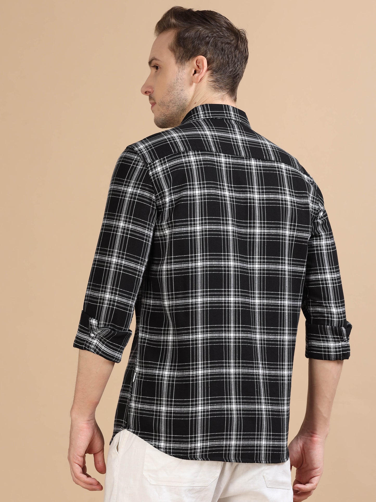 Marksmith Men's Oxford Checkered Slim fit Shirt