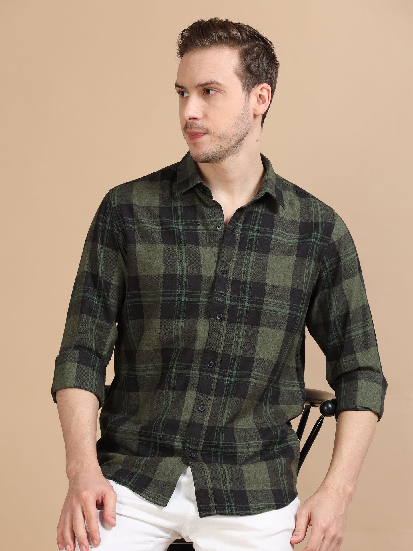 Marksmith Men's Oxford Checkered Slim fit Shirt