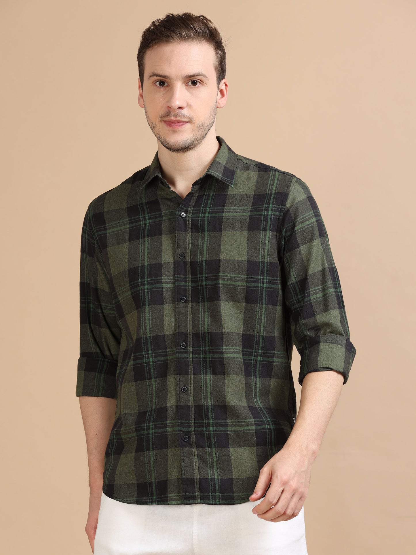 Marksmith Men's Oxford Checkered Slim fit Shirt