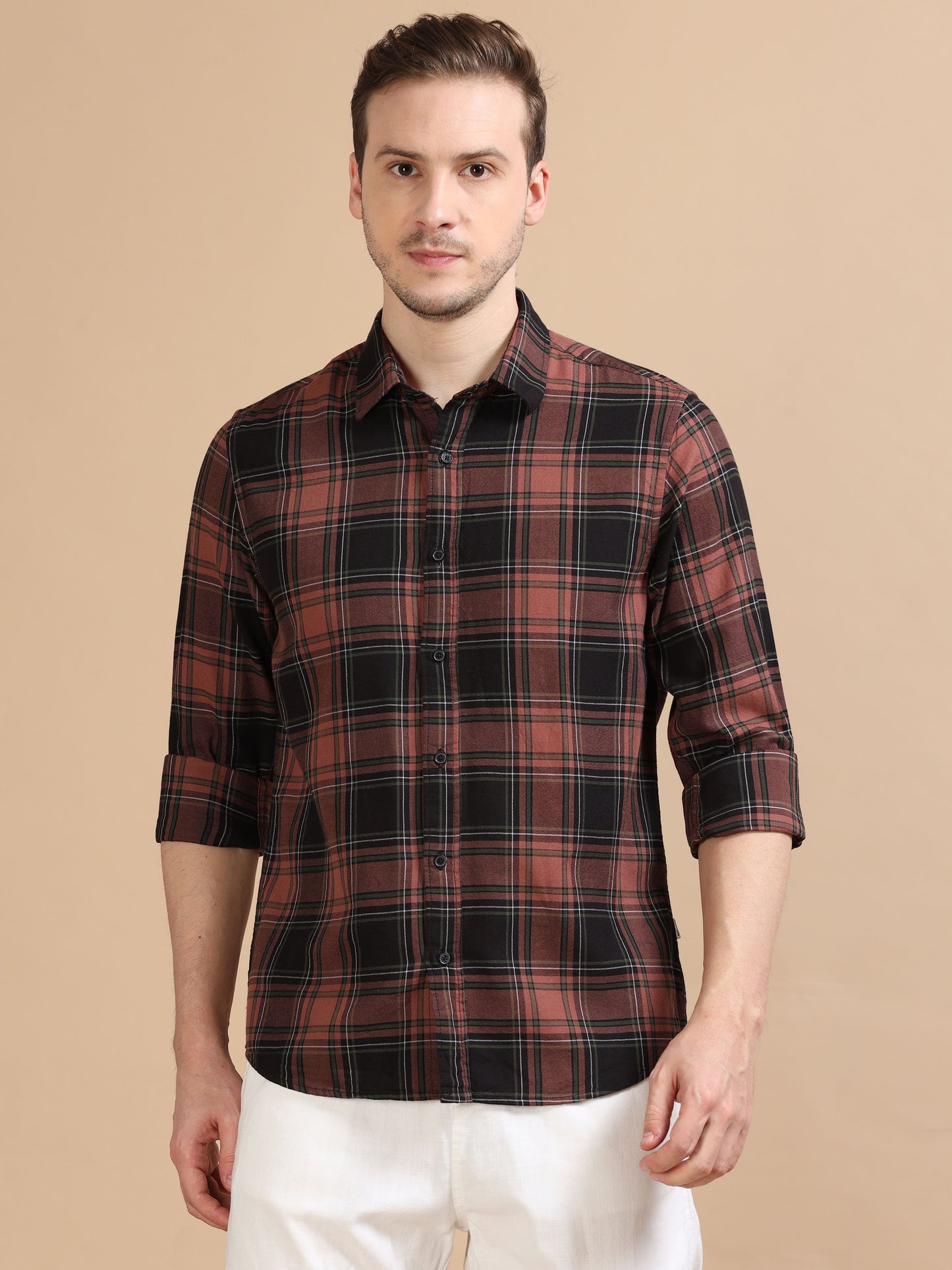 Marksmith Men's Oxford Checkered Slim fit Shirt