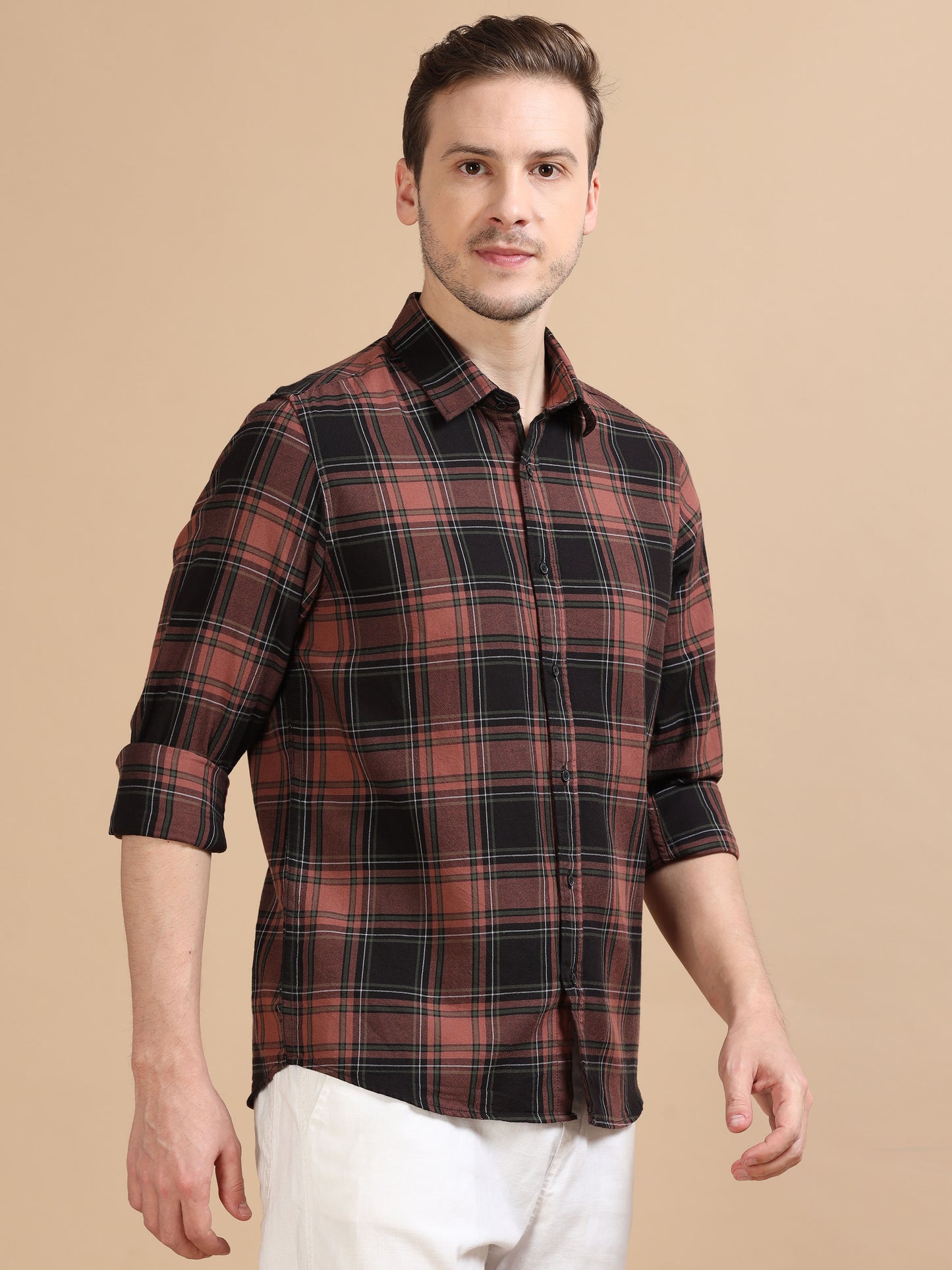 Marksmith Men's Oxford Checkered Slim fit Shirt