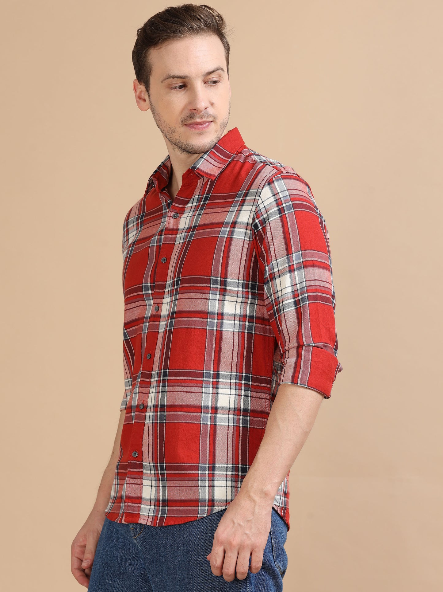 Marksmith Men's Oxford Checkered Slim fit Shirt