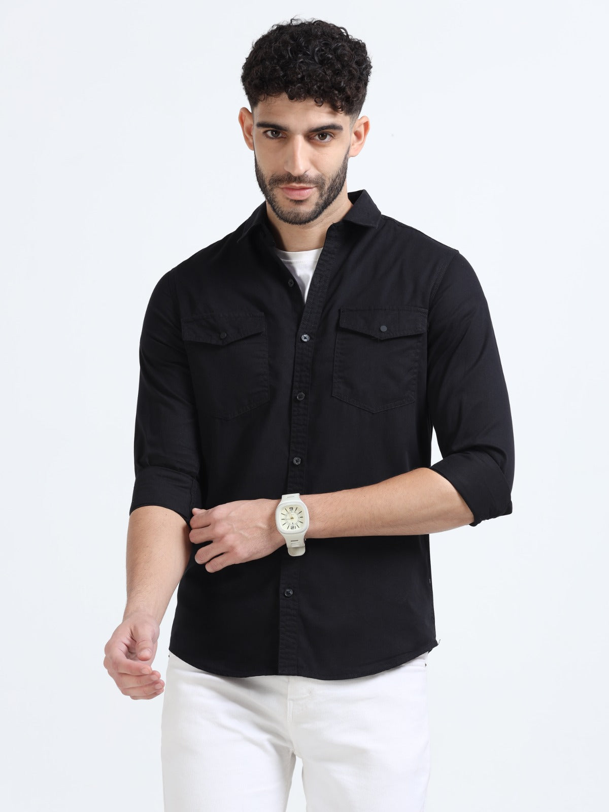 Mark Smith Men's Casual Double pocket flap style black