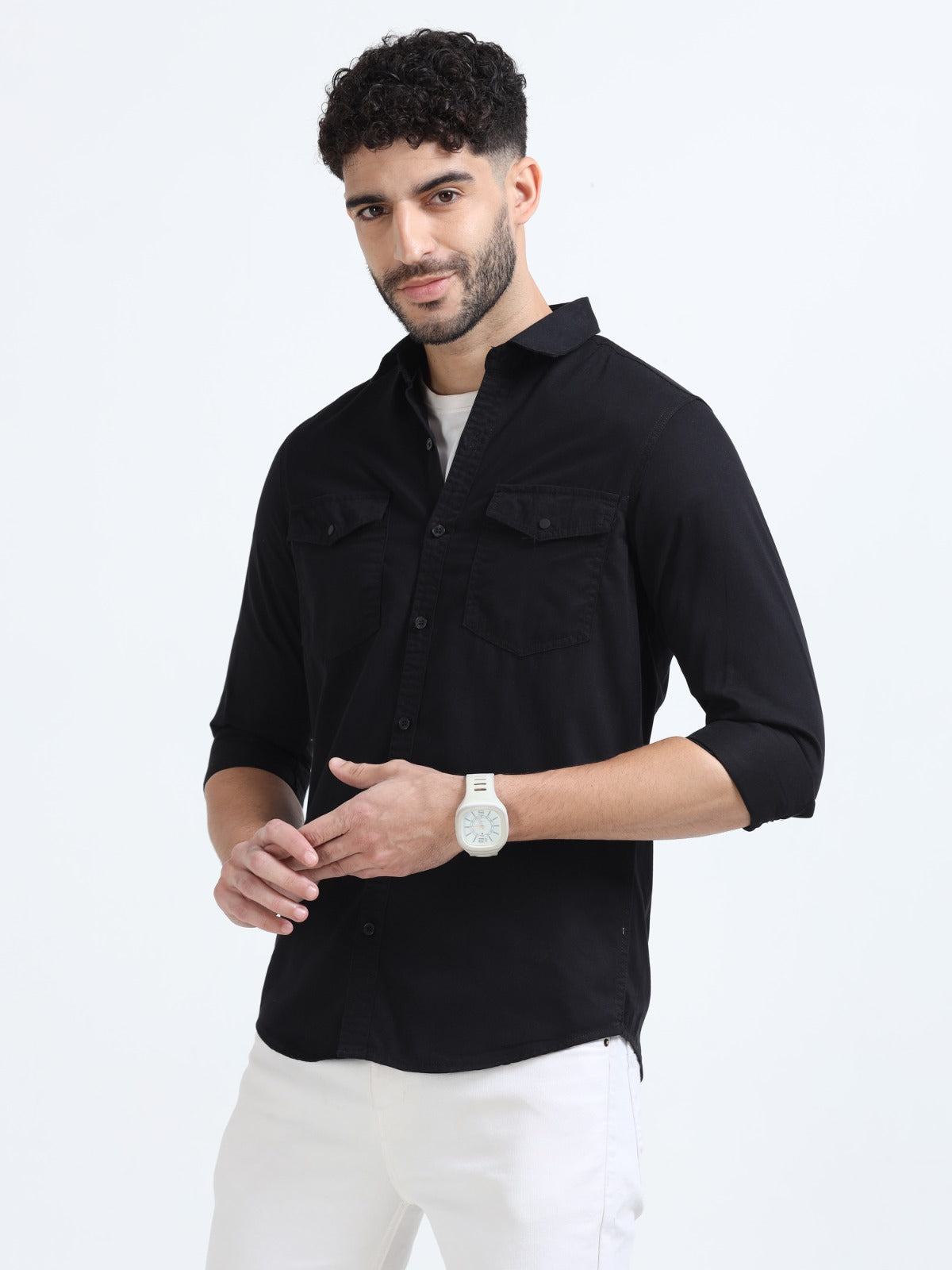 Mark Smith Men's Casual Double pocket flap style black