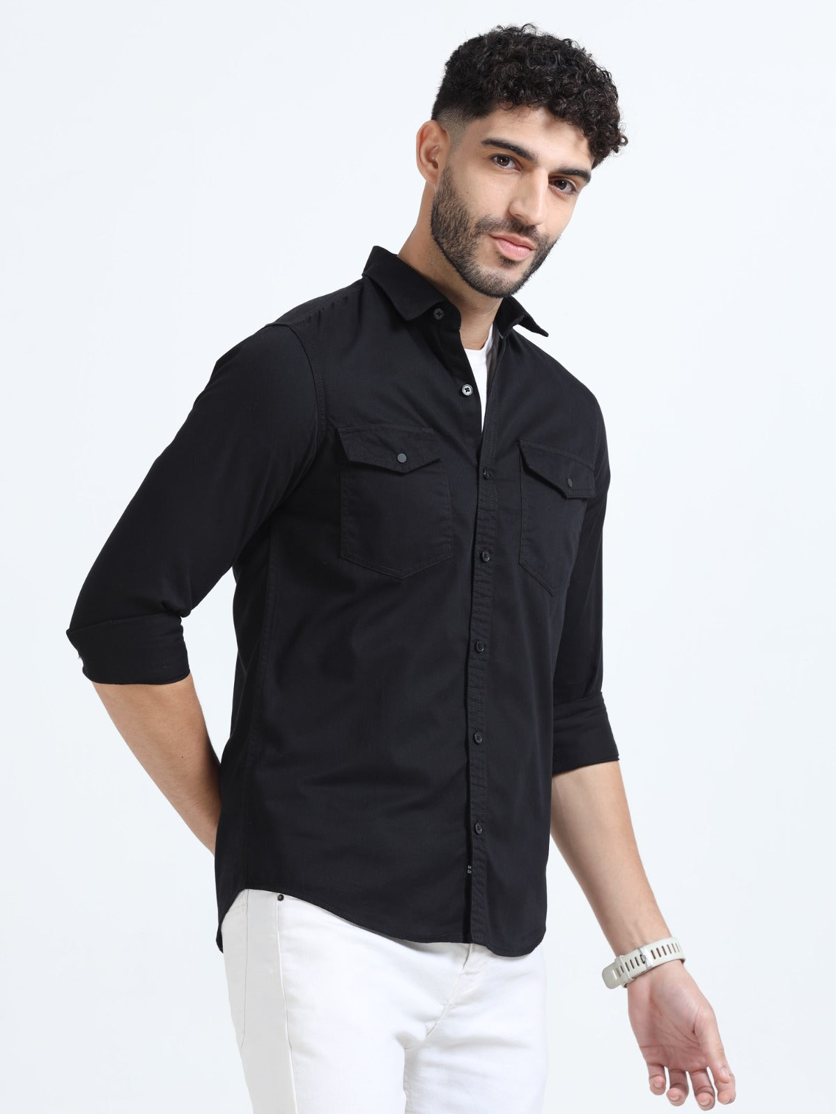 Mark Smith Men's Casual Double pocket flap style black