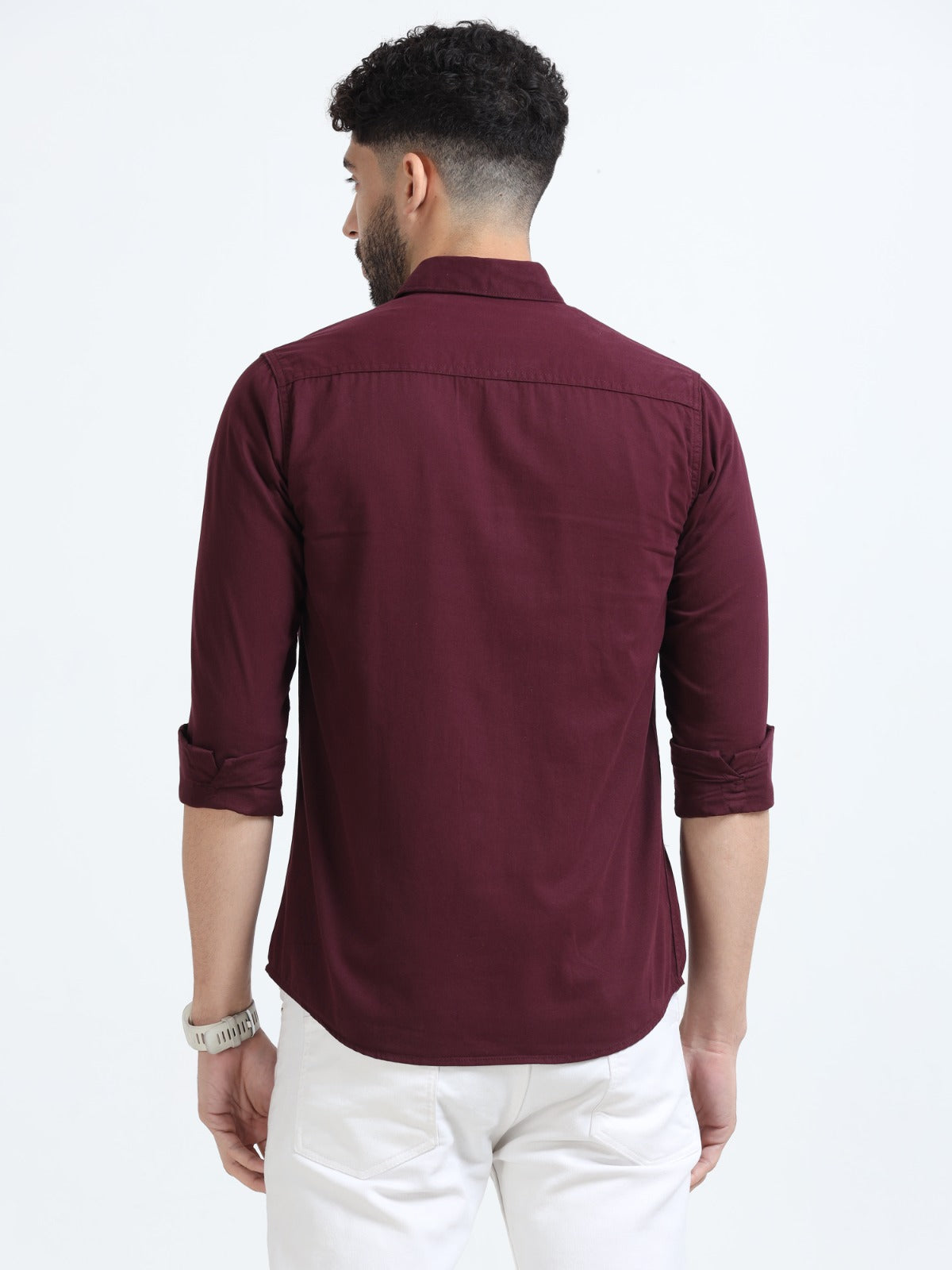 Mark Smith Men's Casual Double pocket flap style Maroon