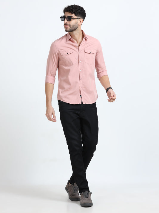 Mark Smith Men'sĀ Casual Double pocket flap style Pink