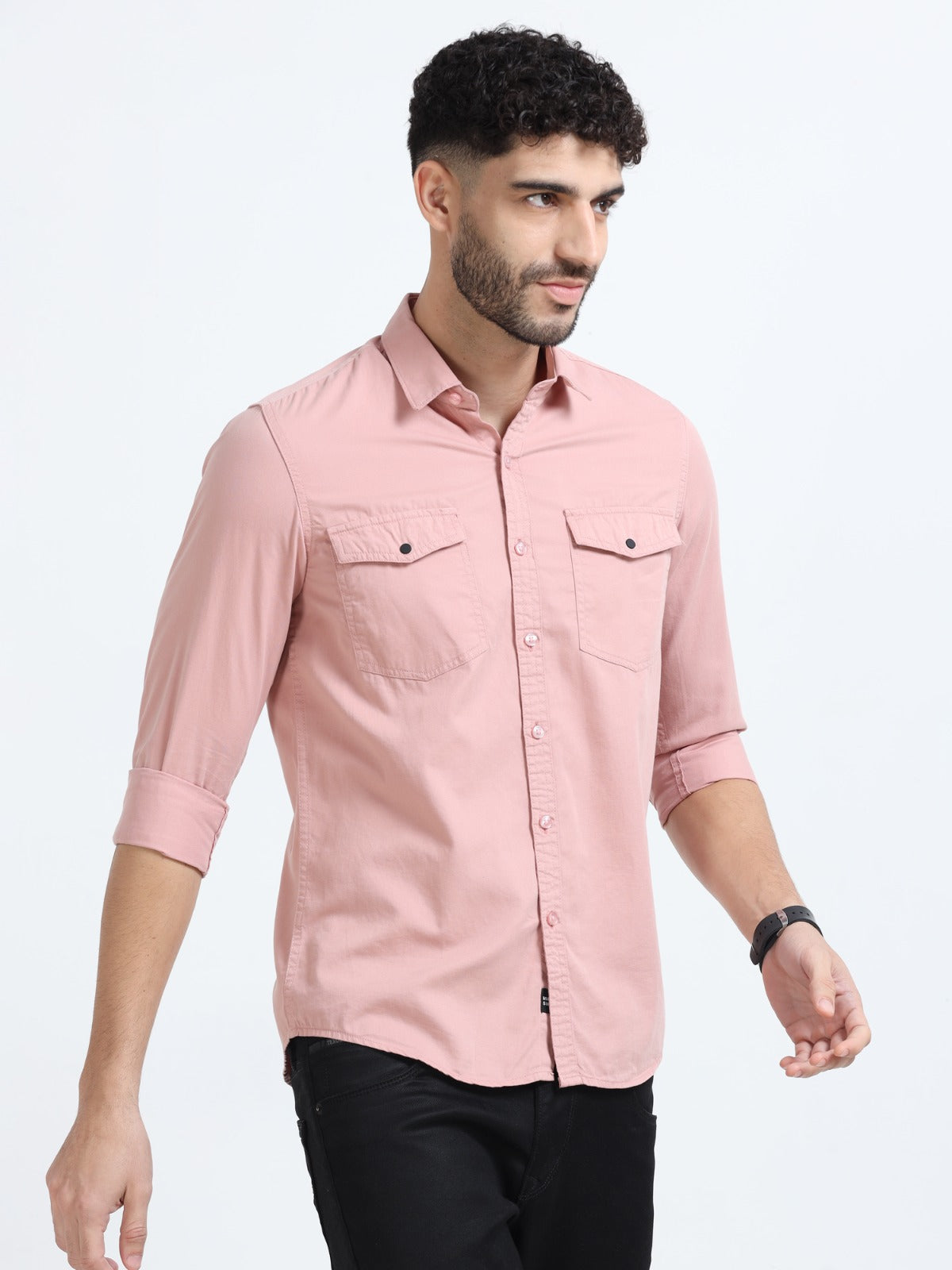 Mark Smith Men's Casual Double pocket flap style Pink