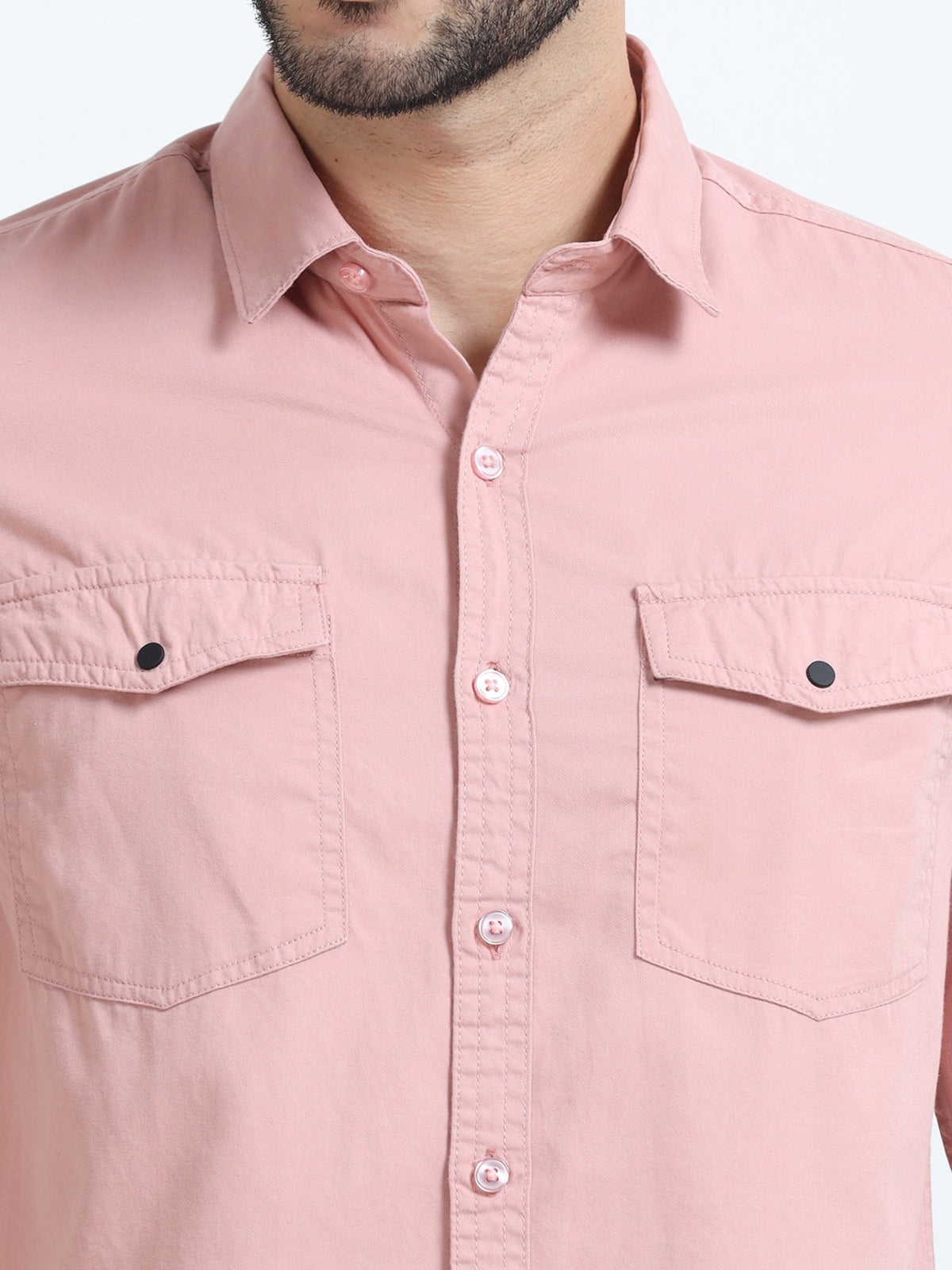 Mark Smith Men's Casual Double pocket flap style Pink