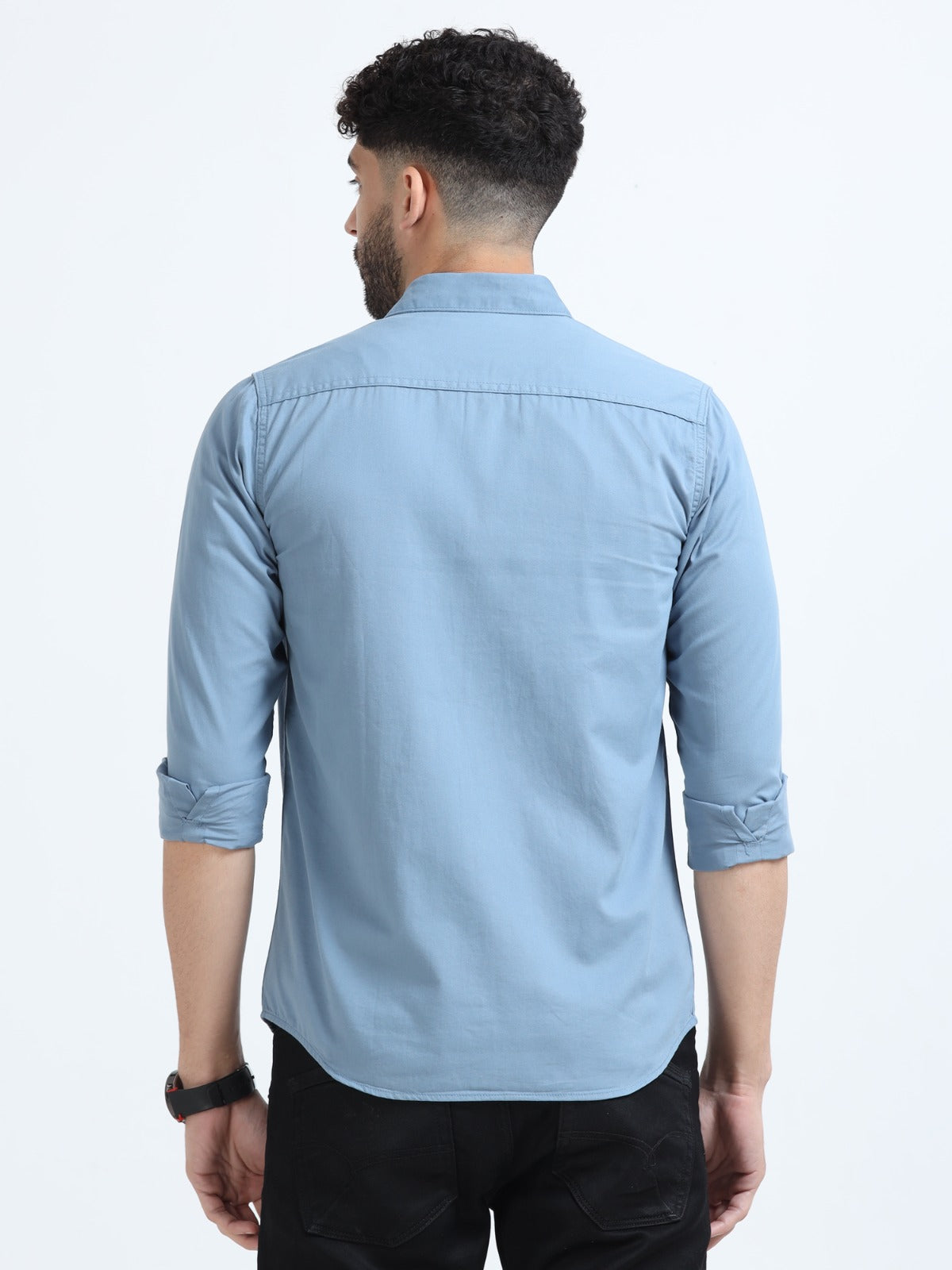 Mark Smith Men's Casual Double pocket flap style sky blue