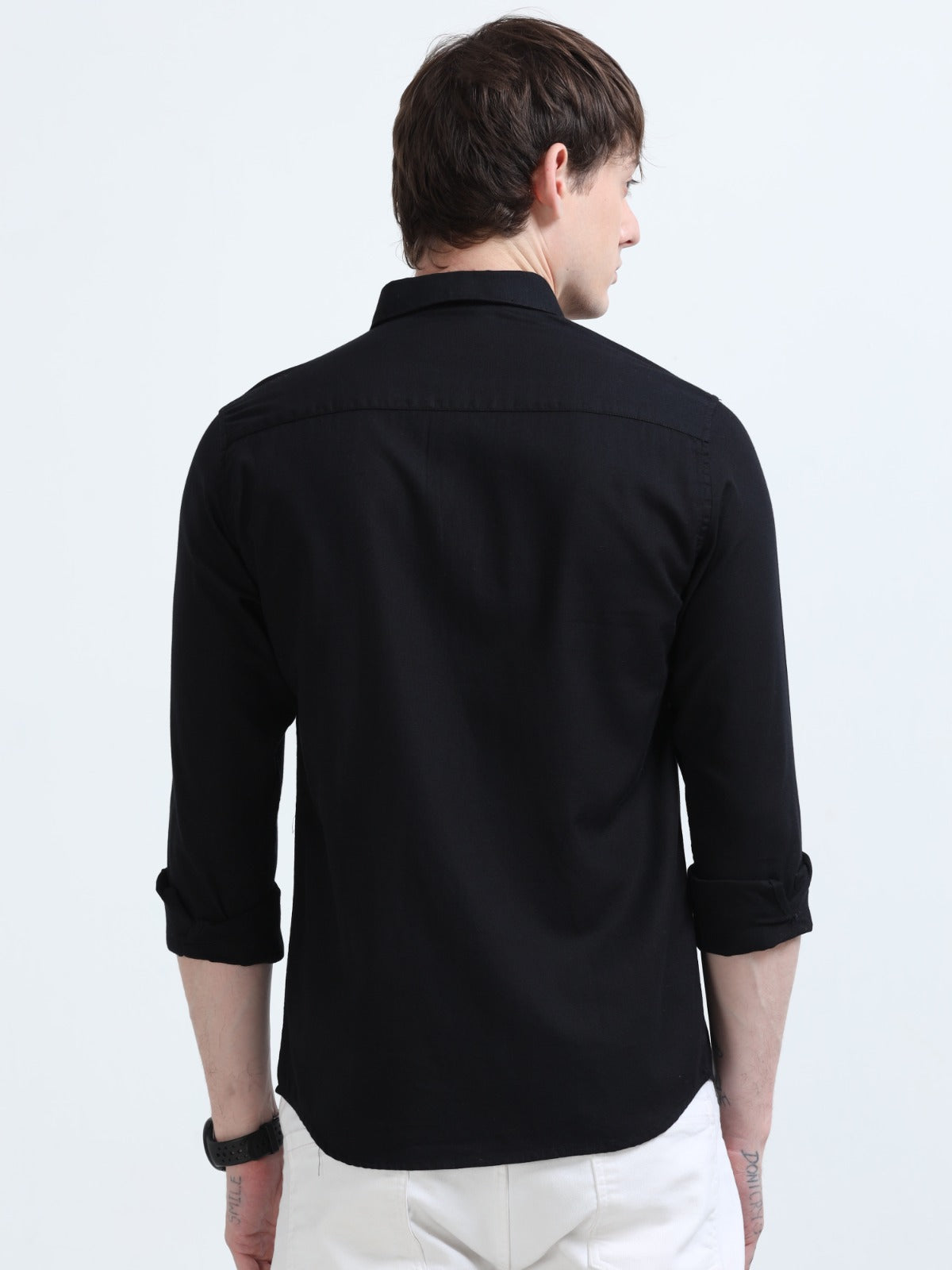 Marksmith Casual Oxford Shrits For Men, Black