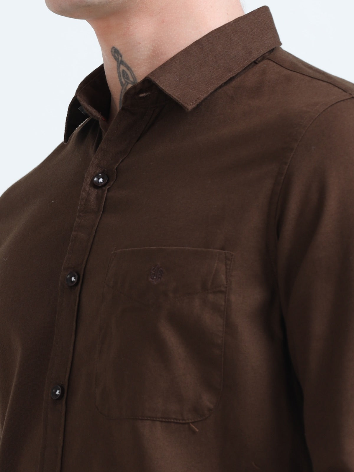 Marksmith Casual Oxford Shrits For Men, chocolate brown