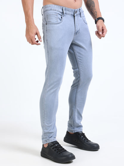 MARKSMITH Men's Slim Fit Stretchable Denim jeans Sky Blue