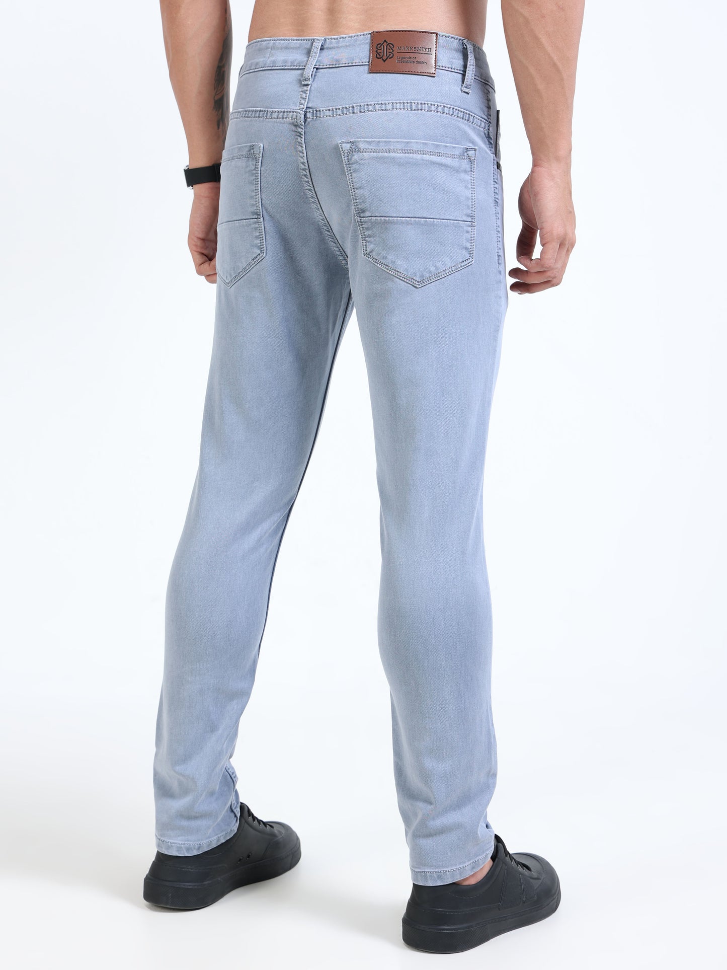 MARKSMITH Men's Slim Fit Stretchable Denim jeans Sky Blue