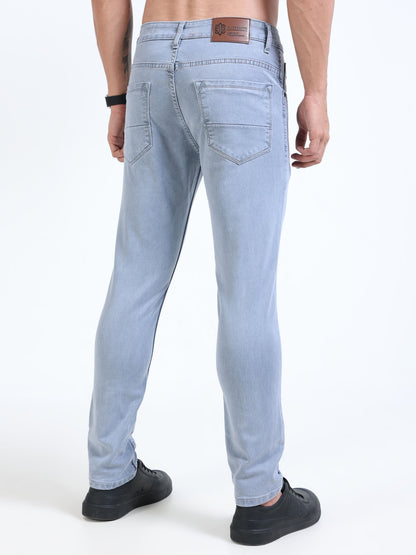 MARKSMITH Men's Slim Fit Stretchable Denim jeans Sky Blue