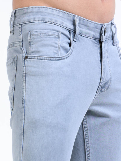 MARKSMITH Men's Slim Fit Stretchable Denim jeans Sky Blue
