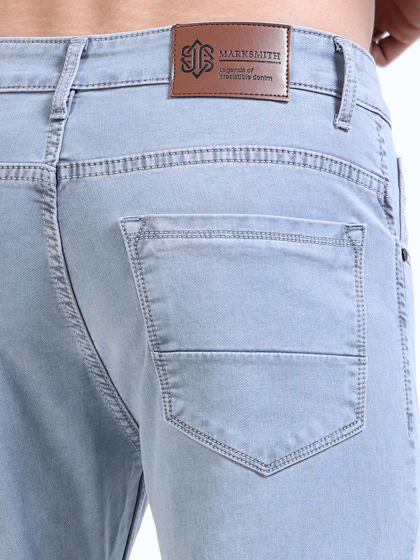 MARKSMITH Men's Slim Fit Stretchable Denim jeans Sky Blue