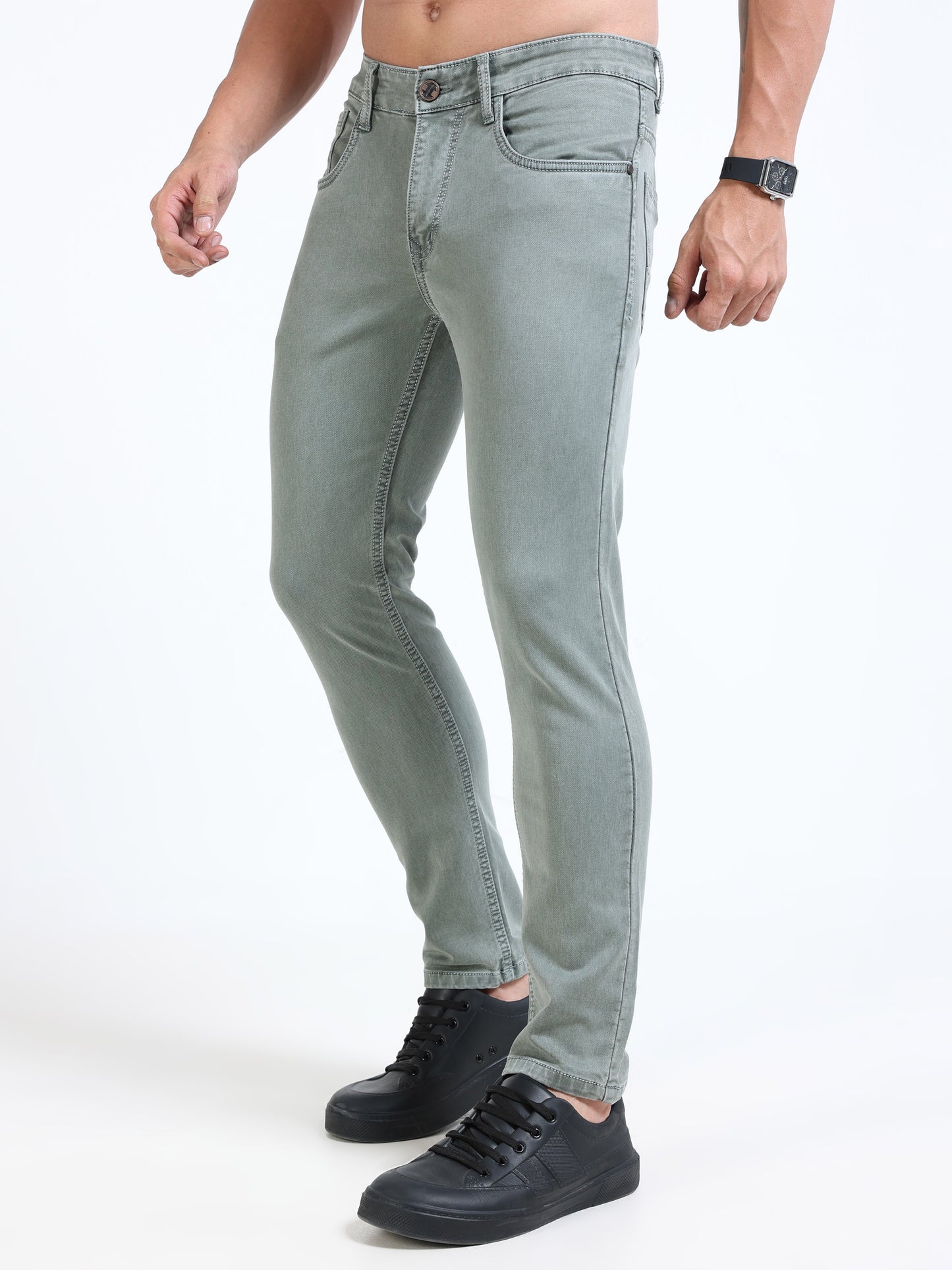 MARKSMITH Men's Slim Fit Stretchable Denim jeans Medium Gray