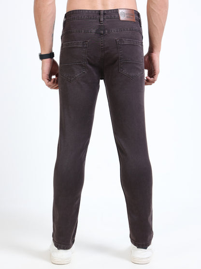 MARKSMITH Men's Slim Fit Stretchable Denim jeans Chocolate brownie
