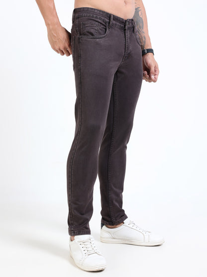 MARKSMITH Men's Slim Fit Stretchable Denim jeans Chocolate brownie