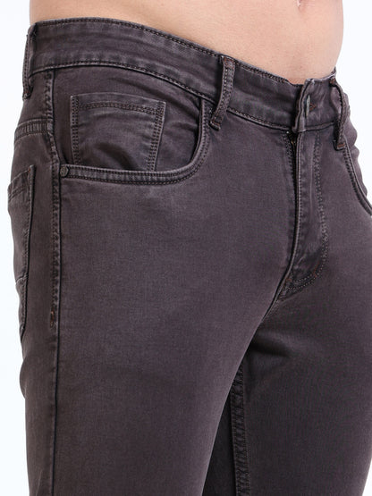 MARKSMITH Men's Slim Fit Stretchable Denim jeans Chocolate brownie