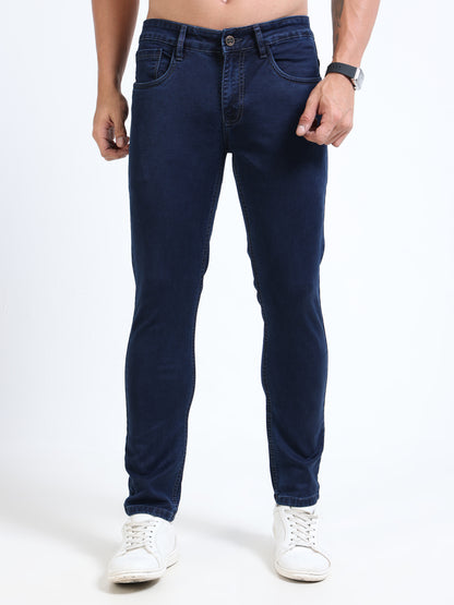 MARKSMITH Men's Slim Fit Stretchable Denim jeans Dark Blue