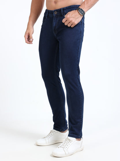 MARKSMITH Men's Slim Fit Stretchable Denim jeans Dark Blue