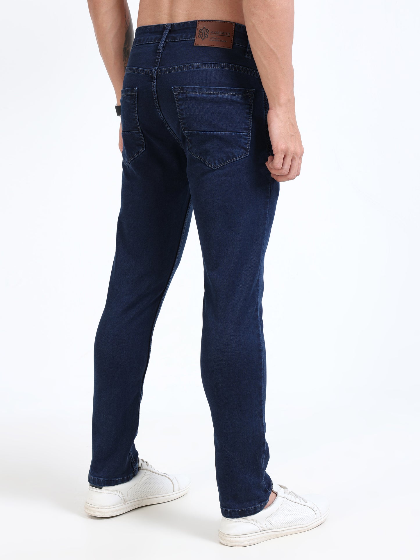 MARKSMITH Men's Slim Fit Stretchable Denim jeans Dark Blue