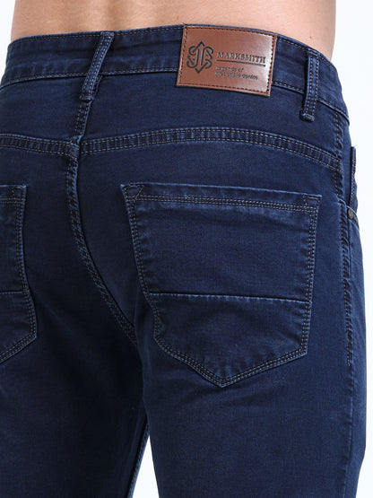 MARKSMITH Men's Slim Fit Stretchable Denim jeans Dark Blue