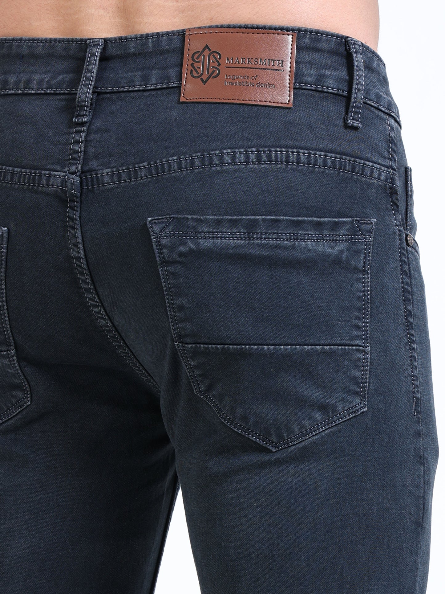 MARKSMITH Men's Slim Fit Stretchable Denim jeans Charcoal Gray