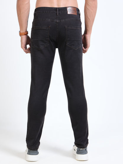 MARKSMITH Men's Slim Fit Stretchable Denim jeans Raisin Black