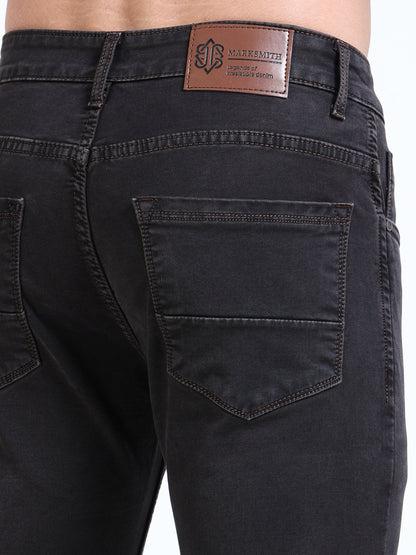 MARKSMITH Men's Slim Fit Stretchable Denim jeans Raisin Black