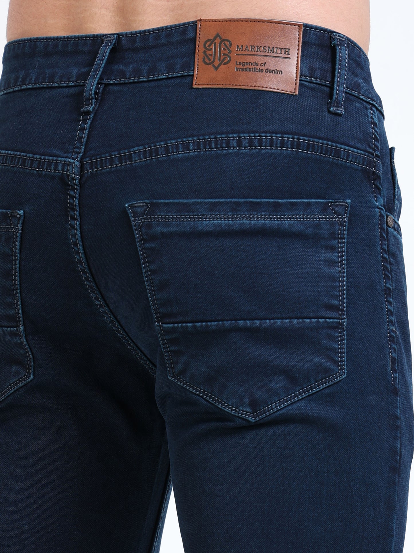 MARKSMITH Men's Slim Fit Stretchable Denim jeans Dark Navy